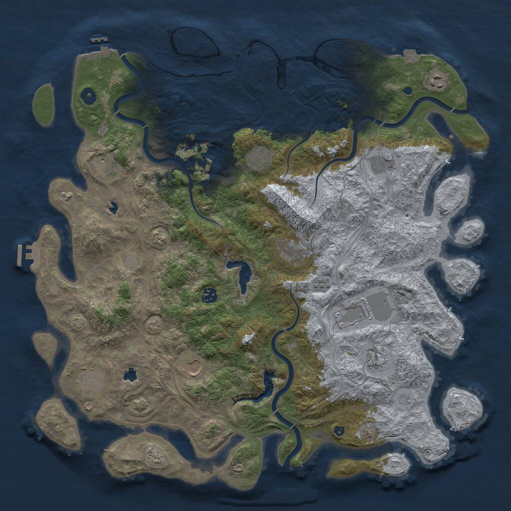 Rust Map: Procedural Map, Size: 4800, Seed: 311171814, 17 Monuments