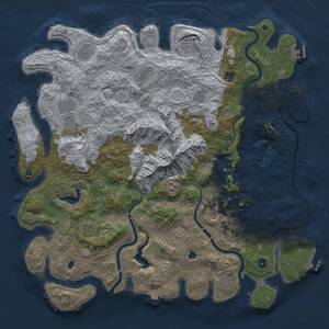 Thumbnail Rust Map: Procedural Map, Size: 5000, Seed: 1945821663, 17 Monuments