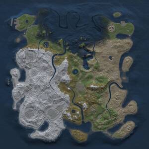 Thumbnail Rust Map: Procedural Map, Size: 4000, Seed: 628701651, 14 Monuments