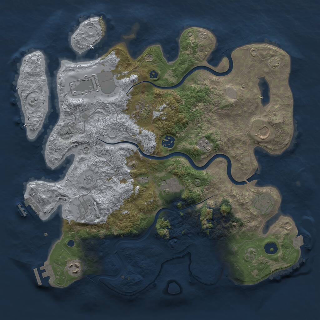 Rust Map: Procedural Map, Size: 3777, Seed: 125961466, 15 Monuments