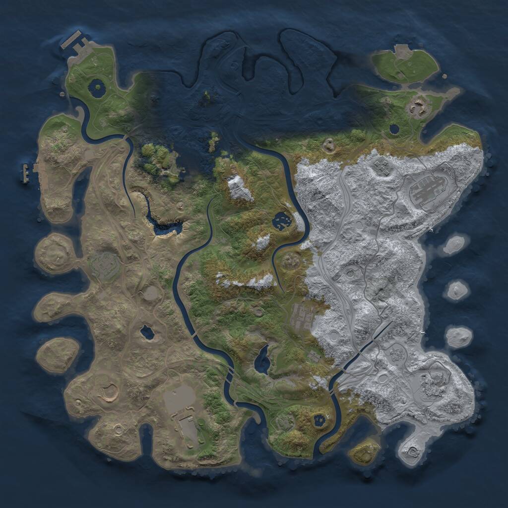 Rust Map: Procedural Map, Size: 4250, Seed: 1599256907, 16 Monuments