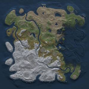 Thumbnail Rust Map: Procedural Map, Size: 4500, Seed: 1695974976, 16 Monuments