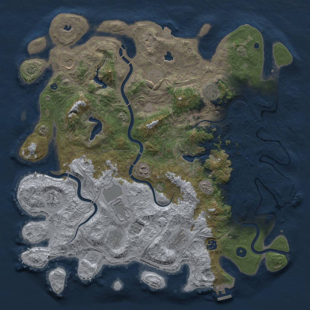 Rust Map: Procedural Map, Size: 4500, Seed: 501169058, 16 Monuments