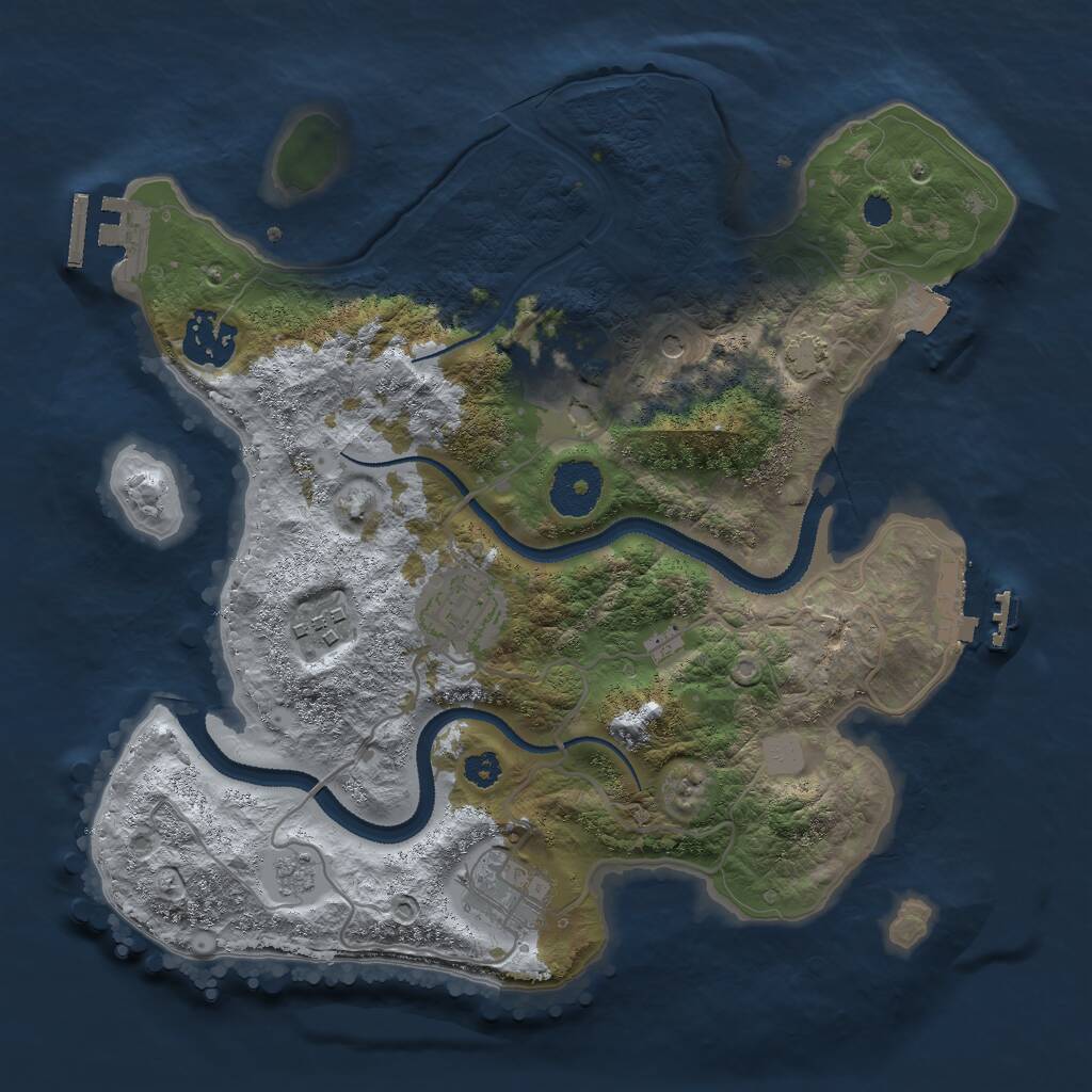 Rust Map: Procedural Map, Size: 3000, Seed: 1861039961, 11 Monuments