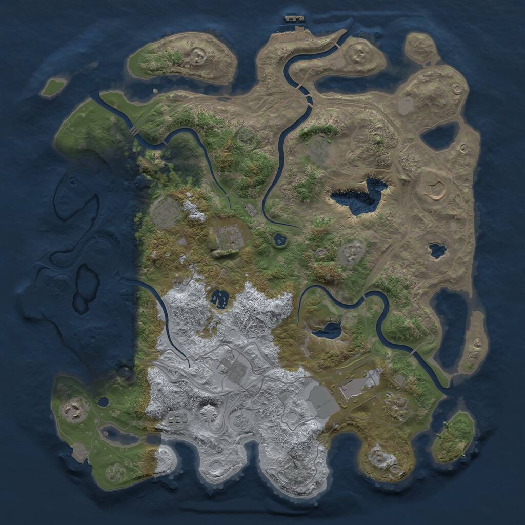 Rust Map: Procedural Map, Size: 4250, Seed: 658291926, 16 Monuments