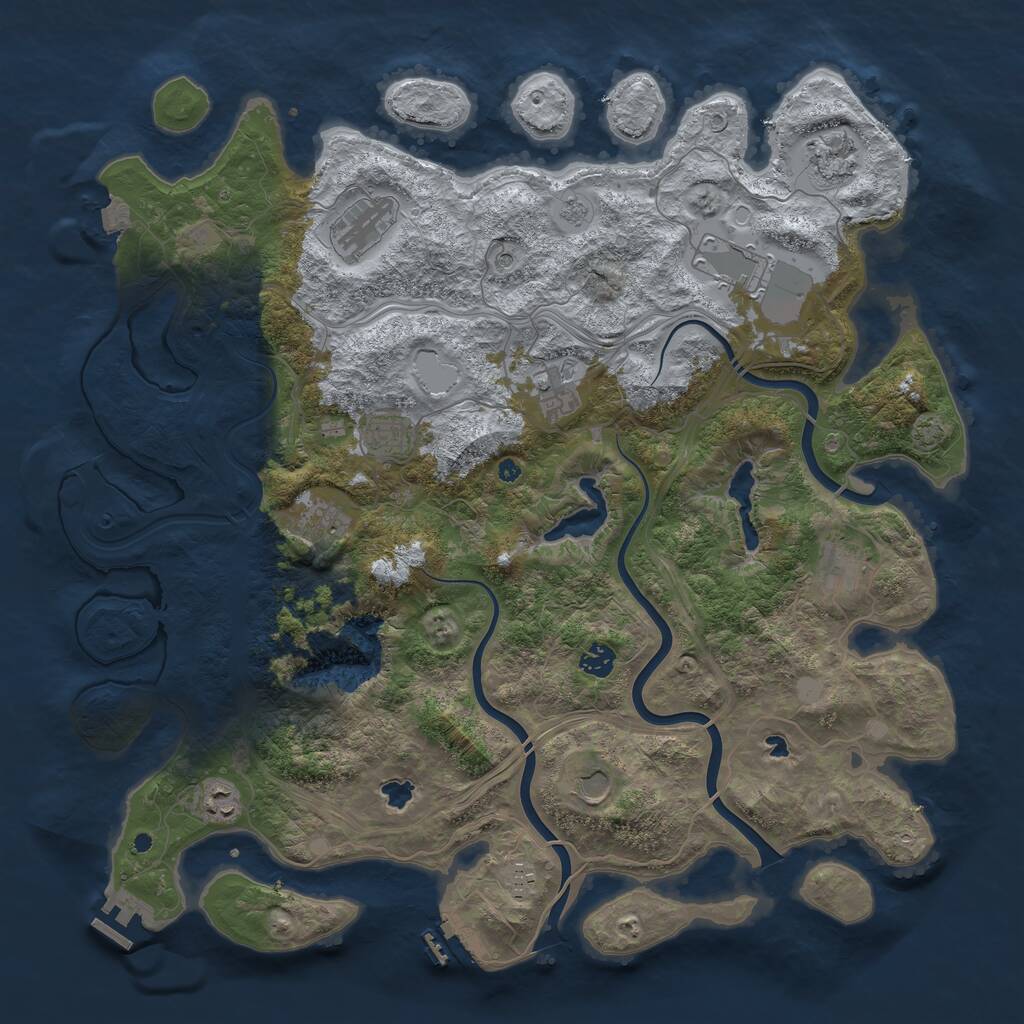 Rust Map: Procedural Map, Size: 4500, Seed: 29772819, 17 Monuments