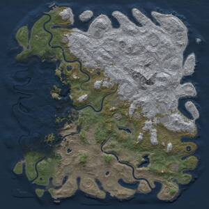 Thumbnail Rust Map: Procedural Map, Size: 6000, Seed: 5264743, 17 Monuments