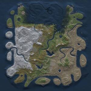 Thumbnail Rust Map: Procedural Map, Size: 4500, Seed: 398162567, 16 Monuments