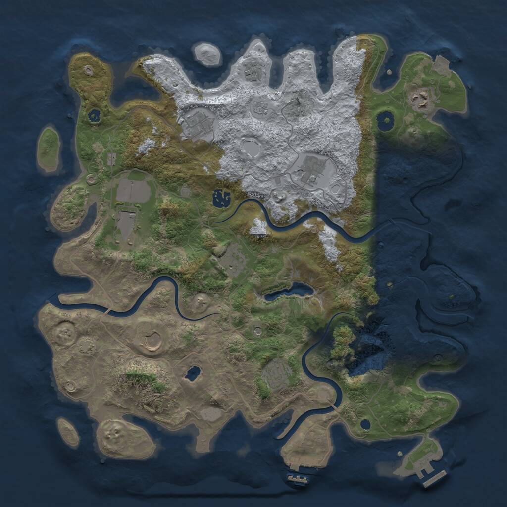 Rust Map: Procedural Map, Size: 4000, Seed: 787653796, 15 Monuments