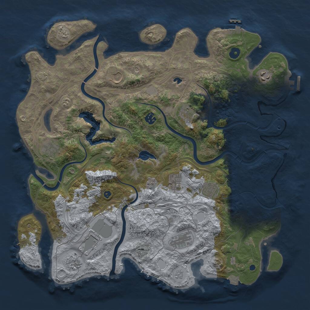 Rust Map: Procedural Map, Size: 4250, Seed: 186619639, 17 Monuments