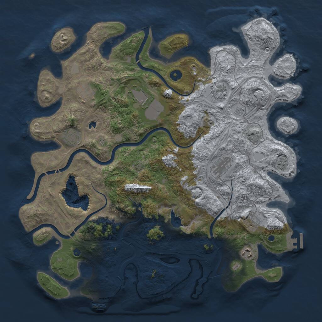 Rust Map: Procedural Map, Size: 4250, Seed: 1470551597, 14 Monuments