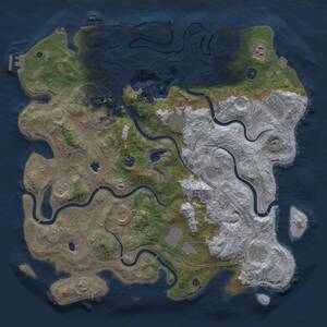Thumbnail Rust Map: Procedural Map, Size: 4500, Seed: 168604539, 16 Monuments