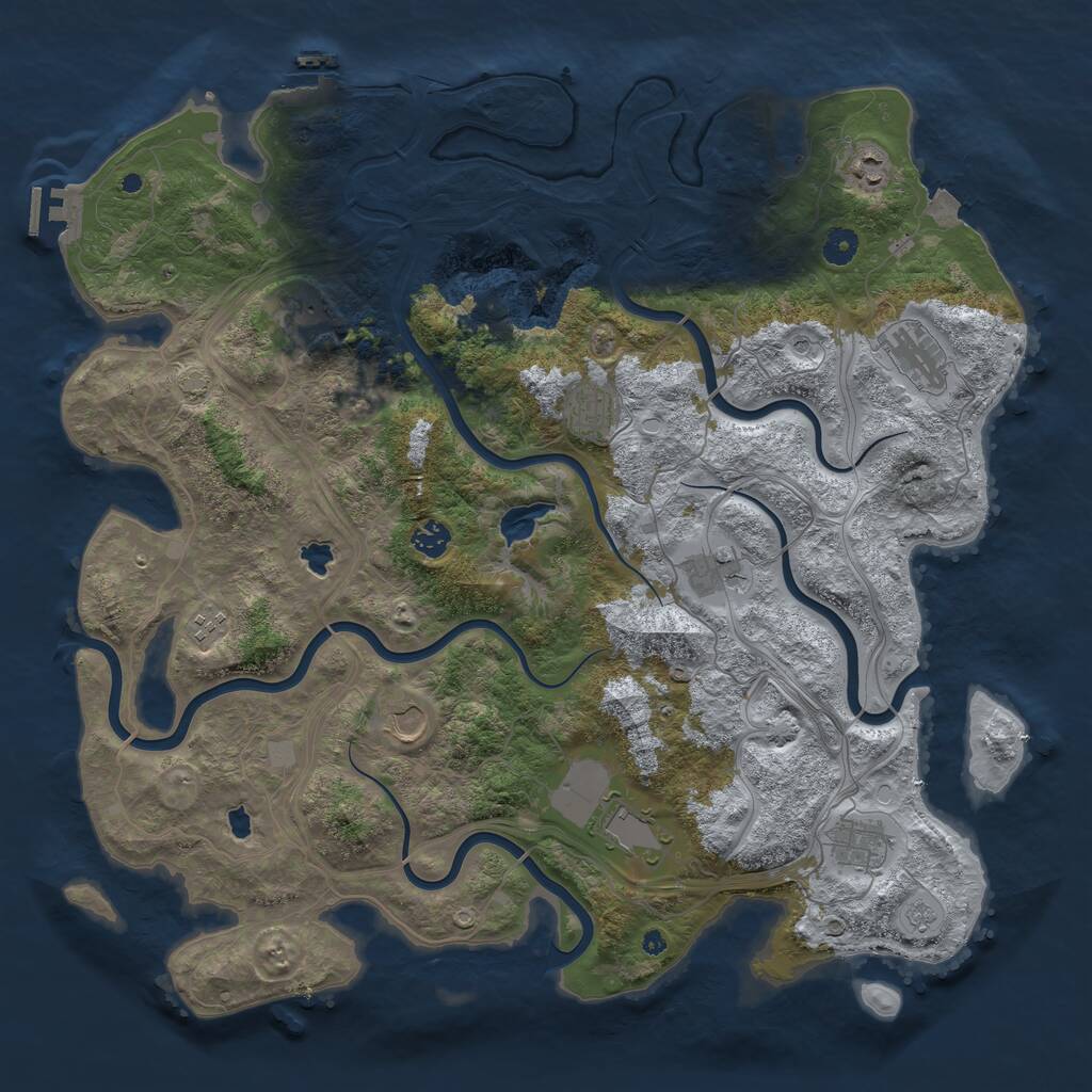 Rust Map: Procedural Map, Size: 4500, Seed: 168604539, 16 Monuments