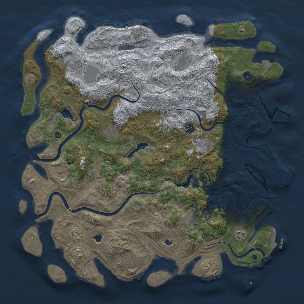 Rust Map: Procedural Map, Size: 4800, Seed: 1085648747, 17 Monuments