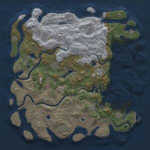 Thumbnail Rust Map: Procedural Map, Size: 4800, Seed: 1085648747, 17 Monuments