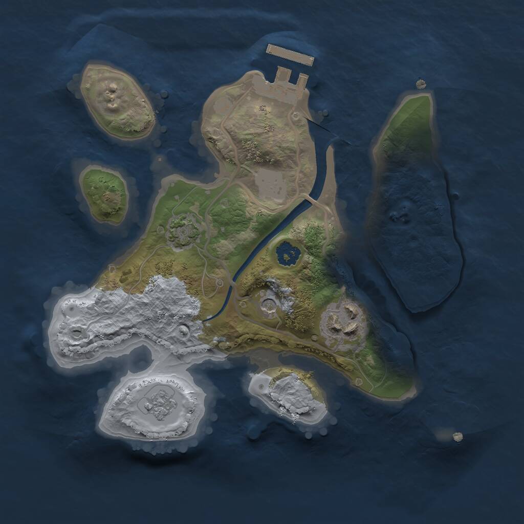 Rust Map: Procedural Map, Size: 2200, Seed: 1123541311, 6 Monuments