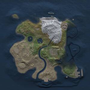 Thumbnail Rust Map: Procedural Map, Size: 2500, Seed: 961605202, 9 Monuments