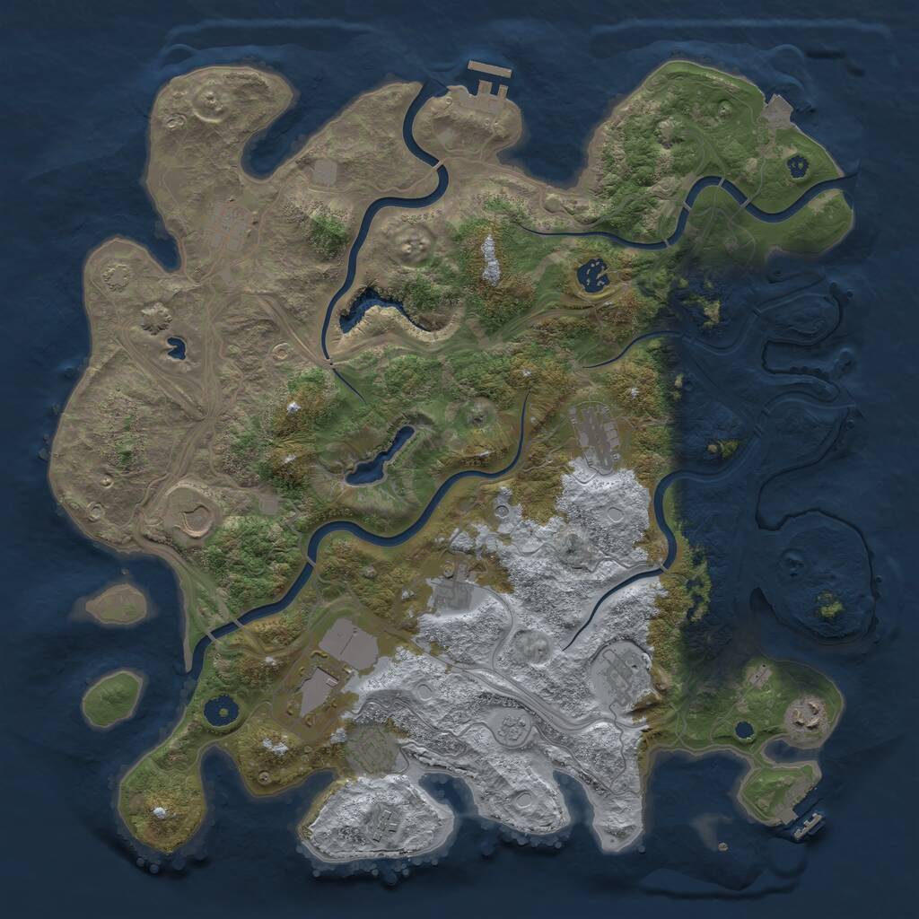 Rust Map: Procedural Map, Size: 4250, Seed: 1590447004, 16 Monuments