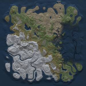 Thumbnail Rust Map: Procedural Map, Size: 5000, Seed: 1733087809, 17 Monuments