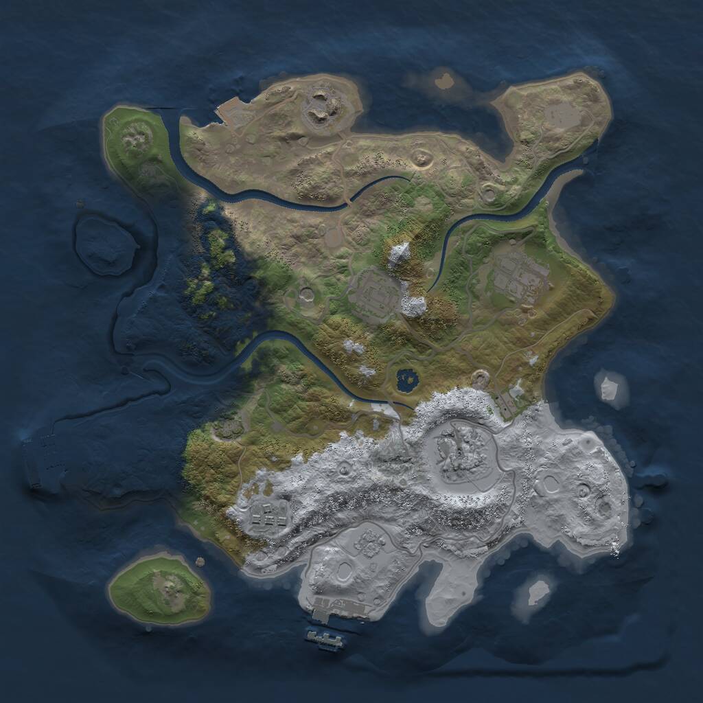 Rust Map: Procedural Map, Size: 3000, Seed: 205, 11 Monuments