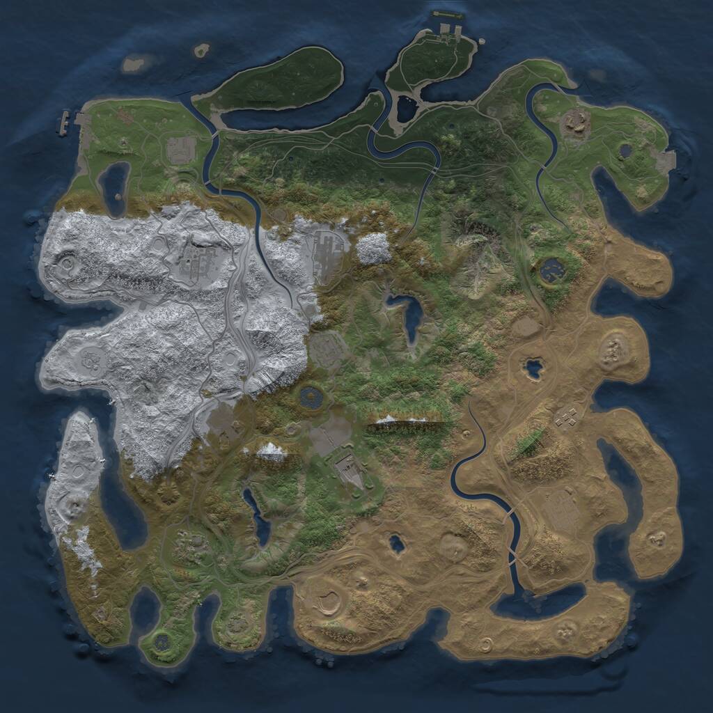 Rust Map: Procedural Map, Size: 4500, Seed: 187493218, 19 Monuments
