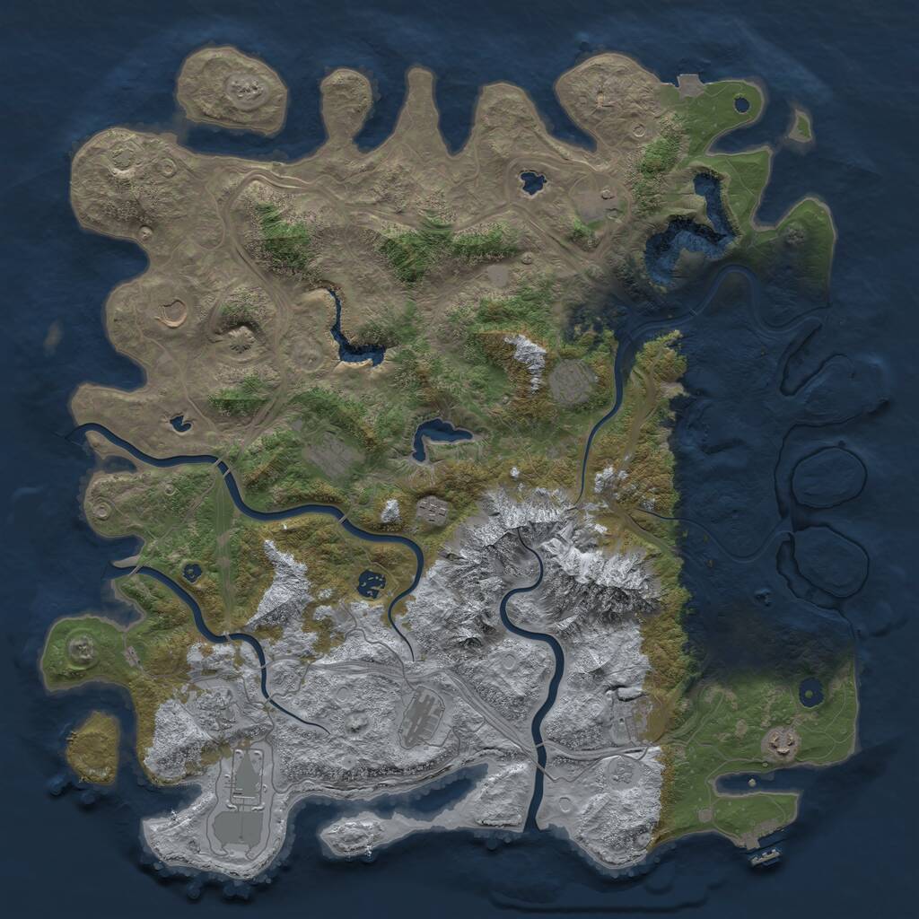 Rust Map: Procedural Map, Size: 5000, Seed: 19506108, 17 Monuments