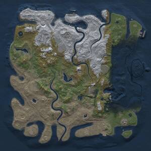 Thumbnail Rust Map: Procedural Map, Size: 4500, Seed: 490385529, 15 Monuments