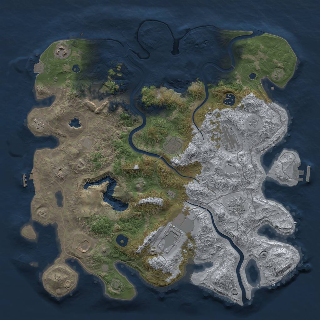 Rust Map: Procedural Map, Size: 4000, Seed: 634459295, 15 Monuments
