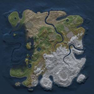 Thumbnail Rust Map: Procedural Map, Size: 3500, Seed: 1588458661, 15 Monuments