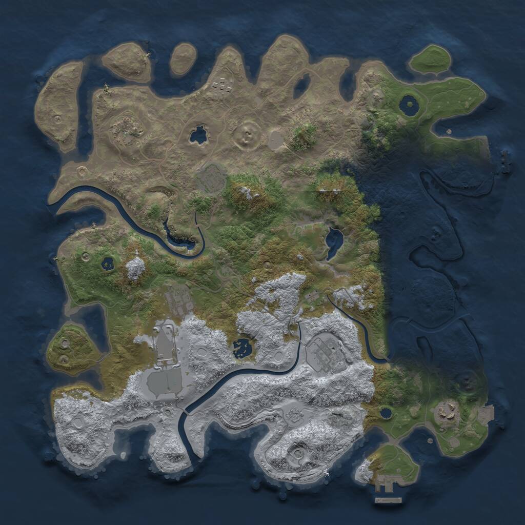 Rust Map: Procedural Map, Size: 4000, Seed: 1859787953, 14 Monuments