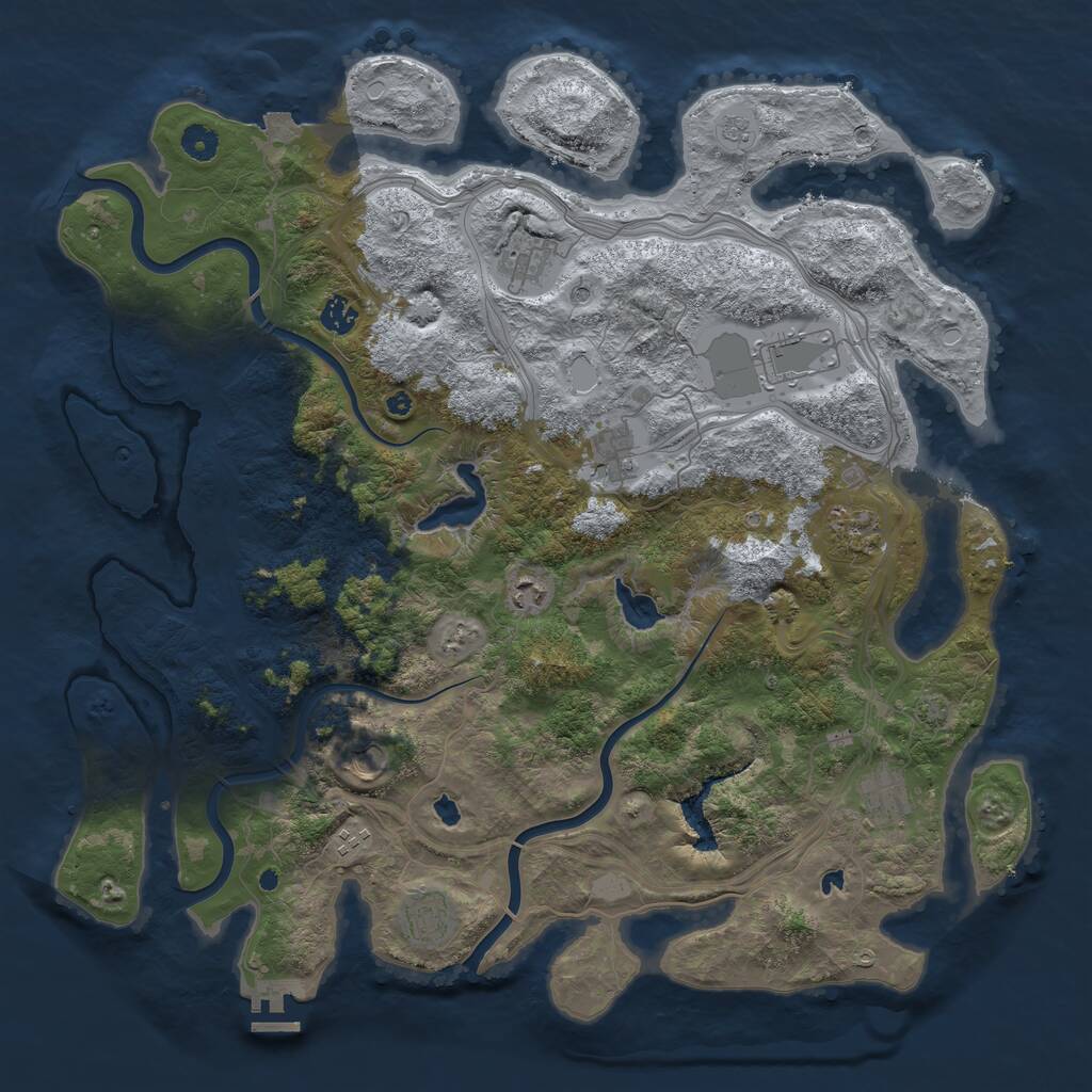 Rust Map: Procedural Map, Size: 4500, Seed: 429657441, 15 Monuments