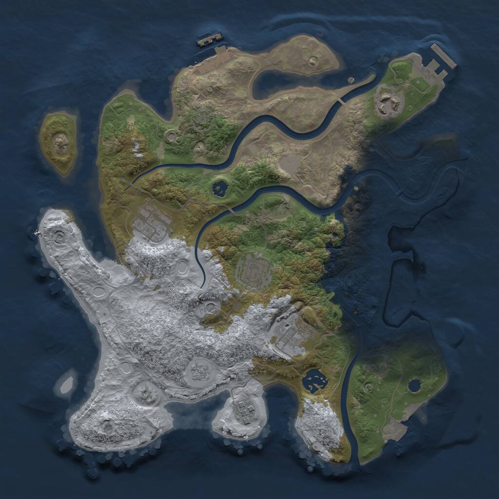 Rust Map: Procedural Map, Size: 3200, Seed: 478991625, 12 Monuments