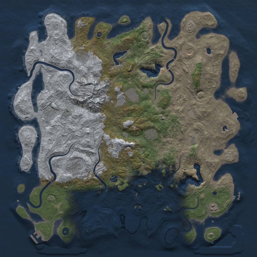 Rust Map: Procedural Map, Size: 5000, Seed: 17840234, 17 Monuments