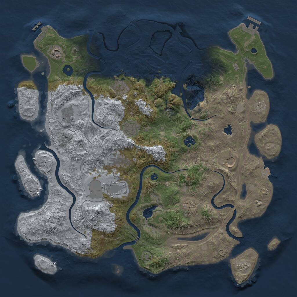 Rust Map: Procedural Map, Size: 4250, Seed: 1316364286, 16 Monuments