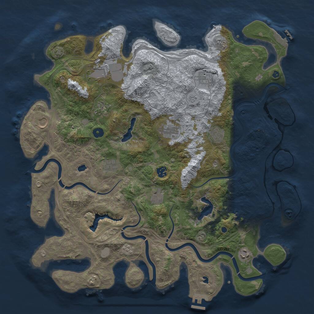 Rust Map: Procedural Map, Size: 4500, Seed: 1473128149, 17 Monuments