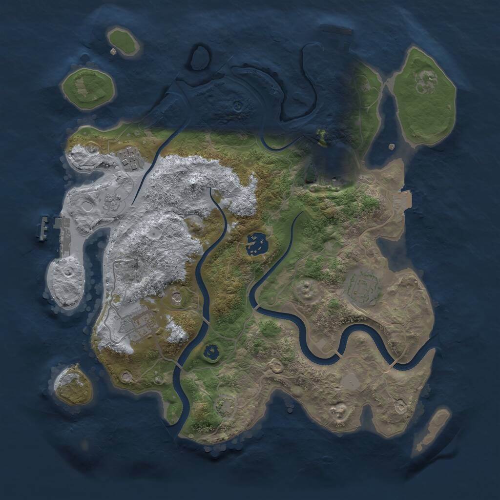 Rust Map: Procedural Map, Size: 3250, Seed: 1268140387, 11 Monuments
