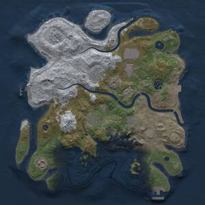 Thumbnail Rust Map: Procedural Map, Size: 3500, Seed: 74829476, 14 Monuments