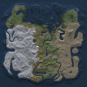 Thumbnail Rust Map: Procedural Map, Size: 4500, Seed: 1683125692, 16 Monuments