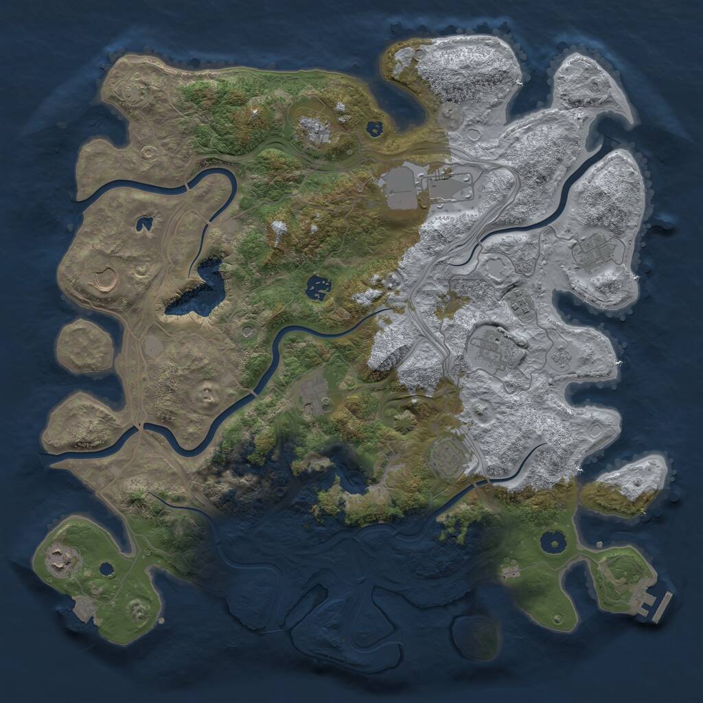 Rust Map: Procedural Map, Size: 4250, Seed: 285071050, 15 Monuments