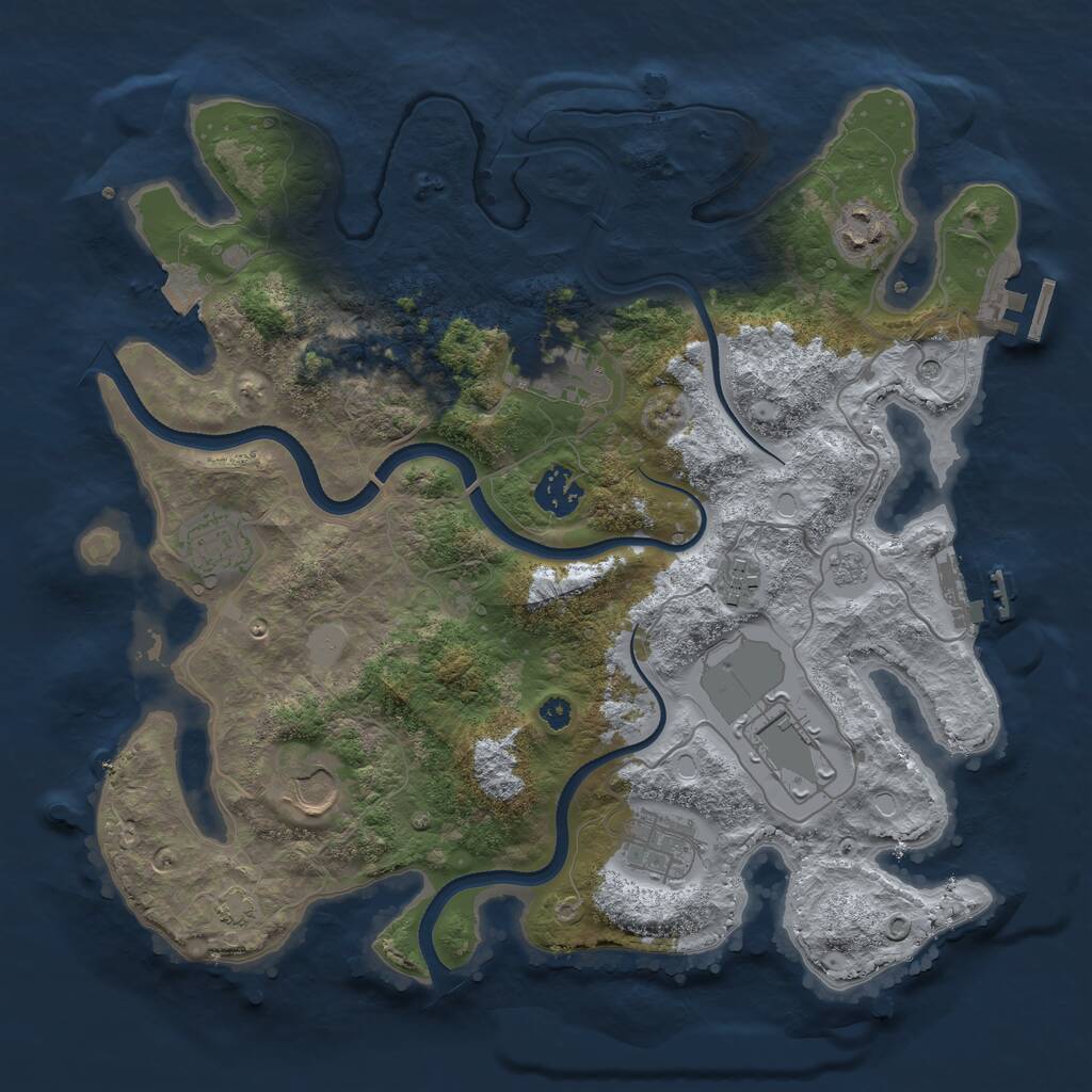 Rust Map: Procedural Map, Size: 3500, Seed: 503103948, 14 Monuments