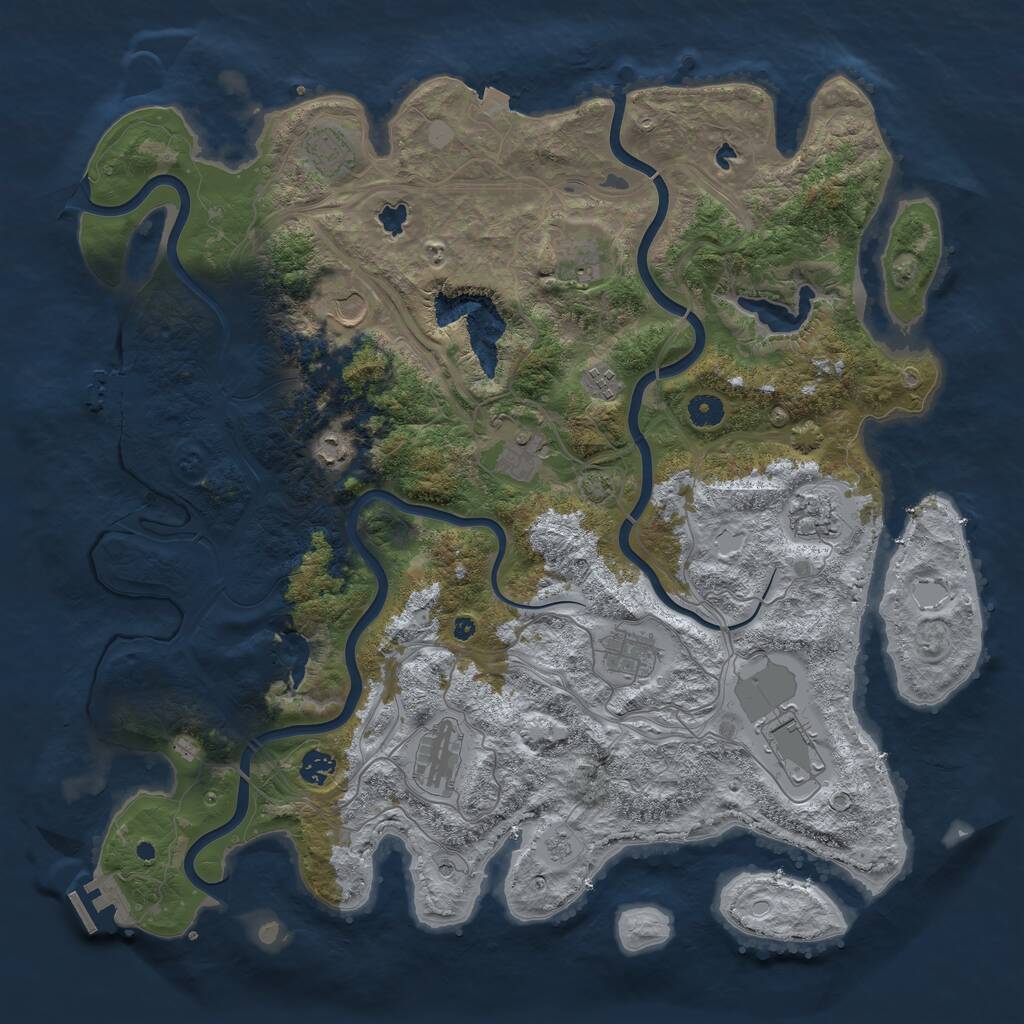 Rust Map: Procedural Map, Size: 4500, Seed: 45044115, 17 Monuments