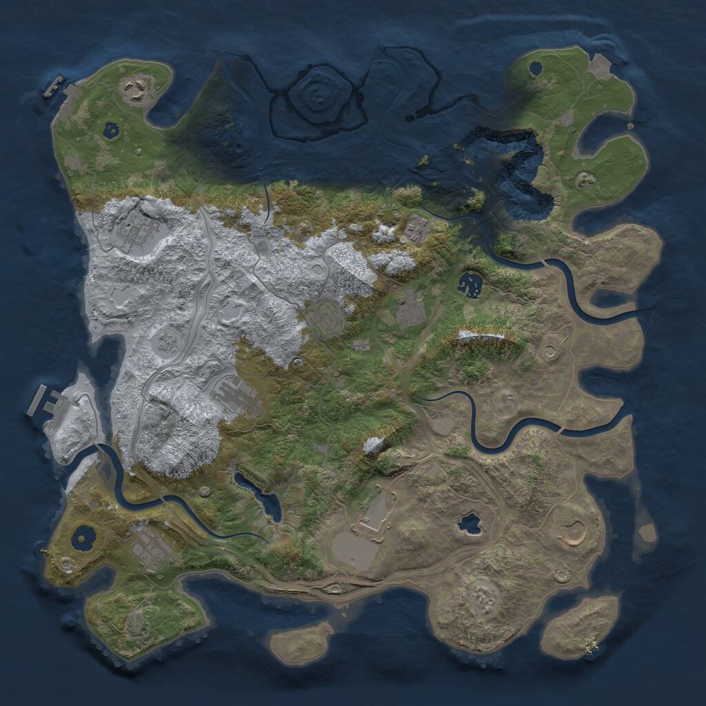Rust Map: Procedural Map, Size: 4250, Seed: 123459768, 16 Monuments