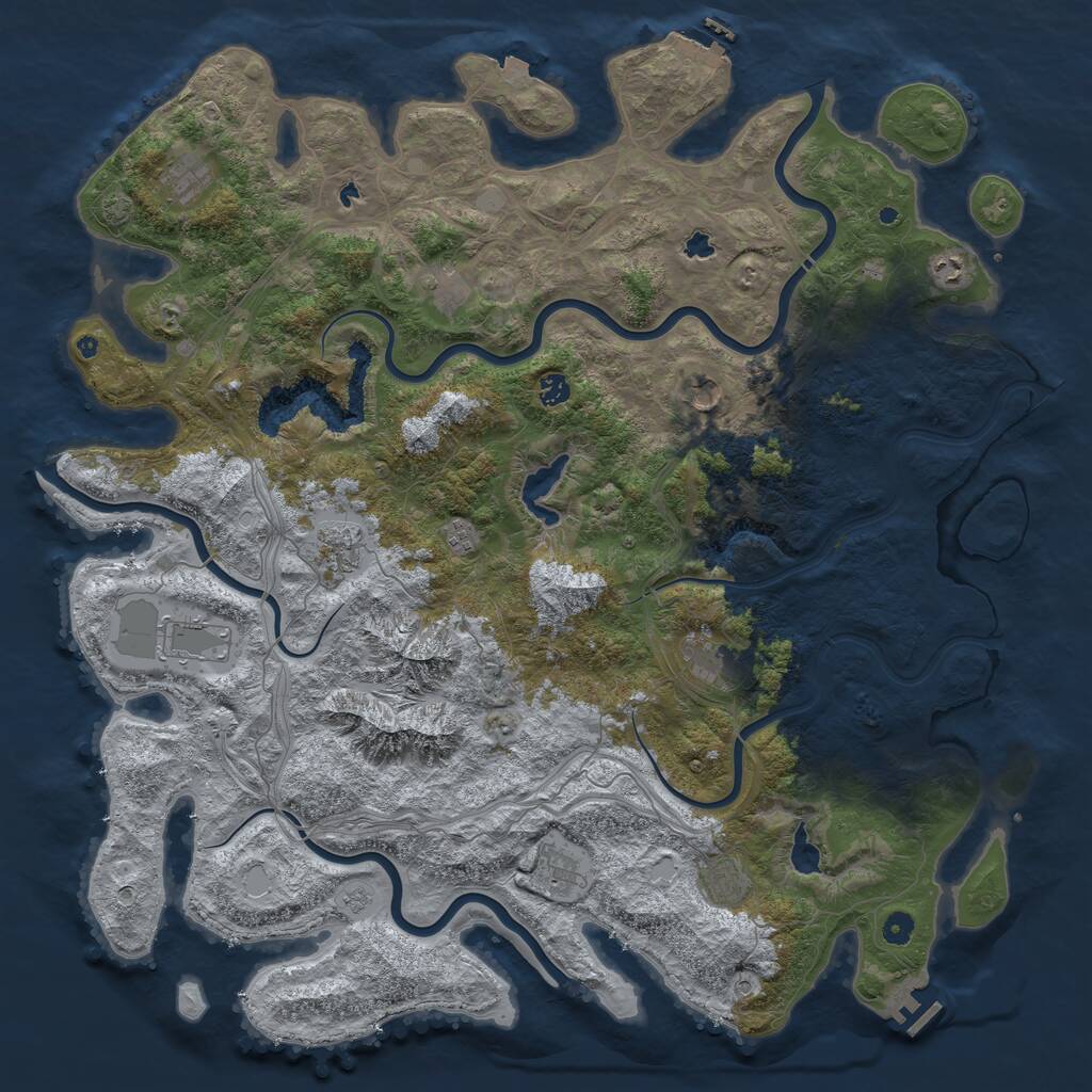 Rust Map: Procedural Map, Size: 5112, Seed: 98837189, 17 Monuments