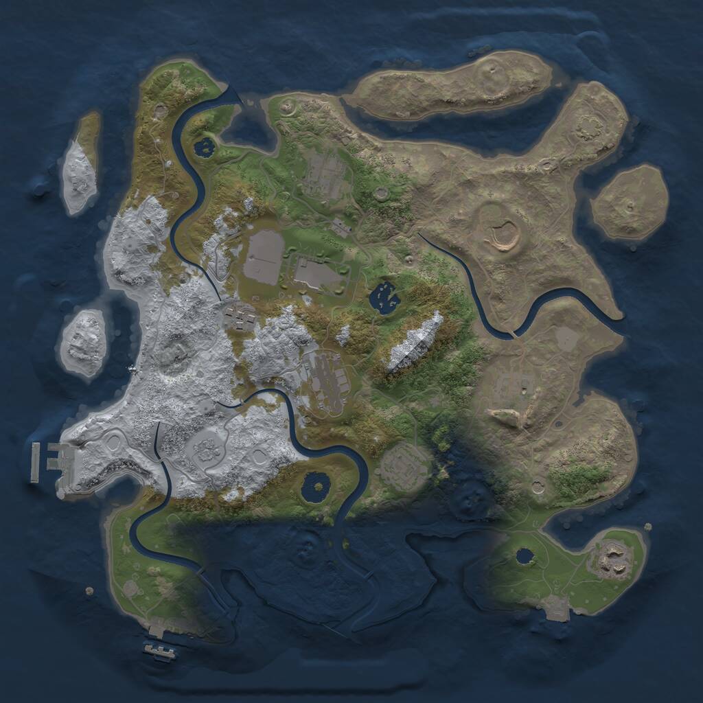 Rust Map: Procedural Map, Size: 3500, Seed: 83366195, 15 Monuments