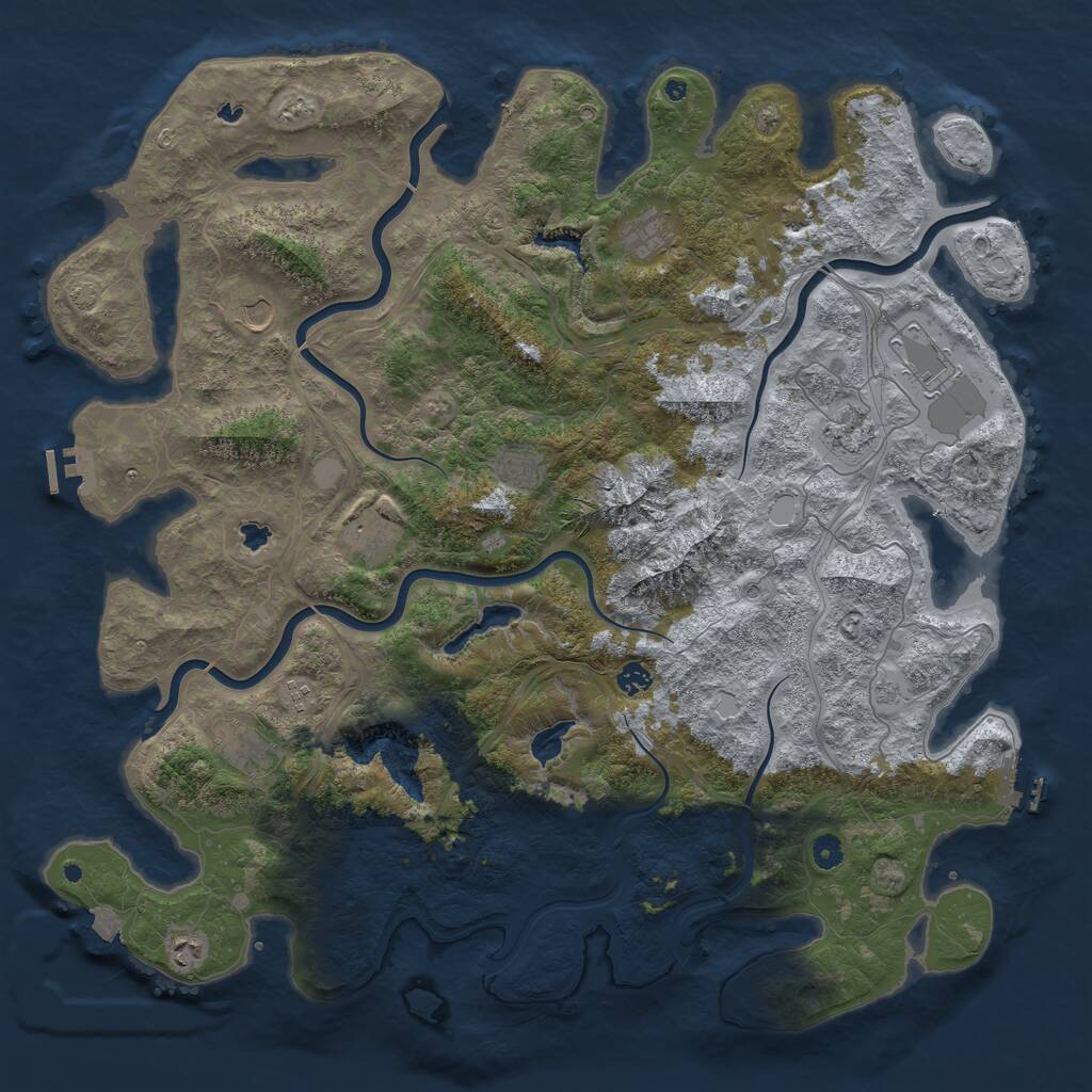 Rust Map: Procedural Map, Size: 5000, Seed: 2126758213, 16 Monuments