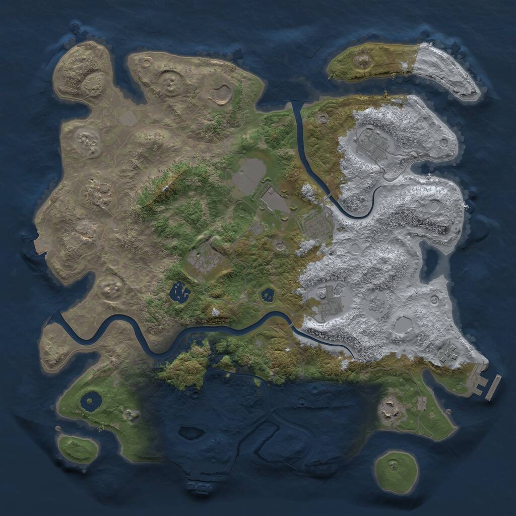 Rust Map: Procedural Map, Size: 3800, Seed: 433417115, 16 Monuments