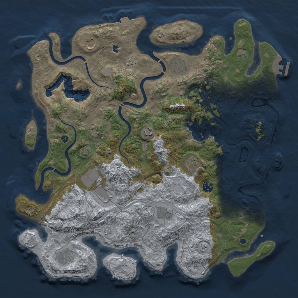 Rust Map: Procedural Map, Size: 4250, Seed: 1439123707, 16 Monuments