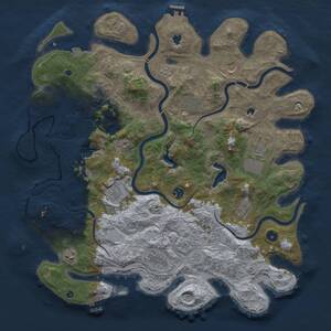 Thumbnail Rust Map: Procedural Map, Size: 4500, Seed: 663432064, 16 Monuments