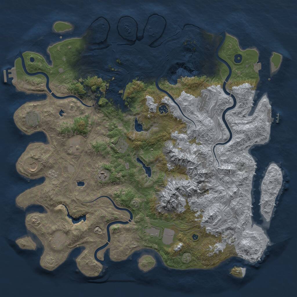 Rust Map: Procedural Map, Size: 5000, Seed: 98745456, 17 Monuments