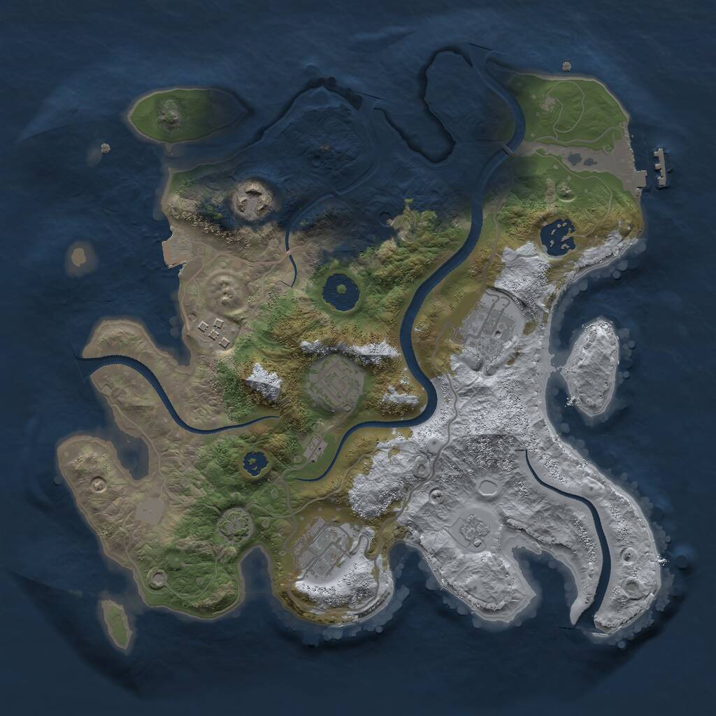 Rust Map: Procedural Map, Size: 3000, Seed: 781232607, 11 Monuments